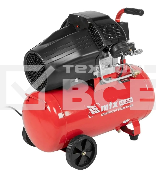 Компрессор воздушный MTX КК-2200/50, 2,2 кВт, 350 л/мин, 50 л, прямой привод, масляный