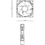Кулер для корпуса Thermalright TL-S12R Reverse (120x120x25mm, 4-pin PWM, ARGB, 47.6CFM, 23.2dBA, 1500RPM, черный), фото2