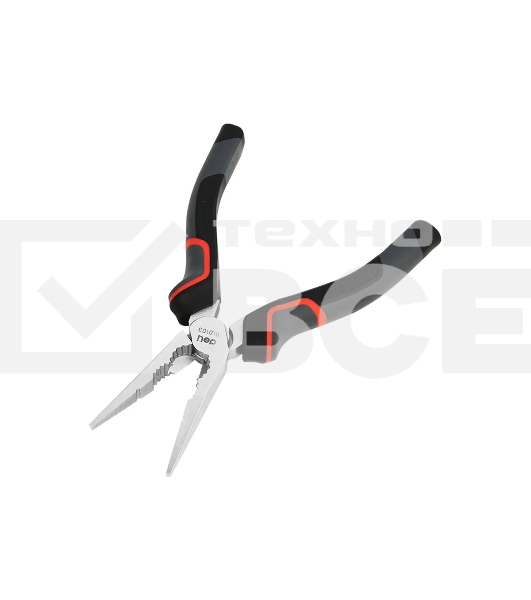 Удлиненные плоскогубцы Deli DL0103 160 мм, Cr-V, эксцентриковый шарнир, антикоррозийное покрытие, трехкомпонентная прорезиненная рукоять