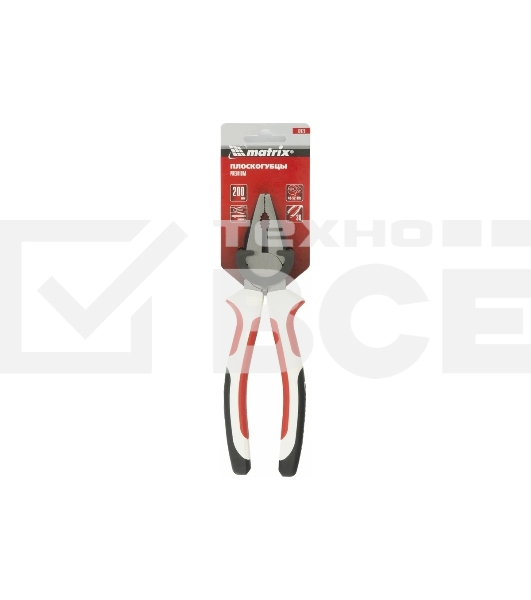 Плоскогубцы Matrix Premium 200 мм, трехкомпонентные рукоятки