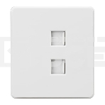 Розетка Kranz ROUND компьютерная двойная RJ45+RJ45 кат6 с/у перламутр, фото 1