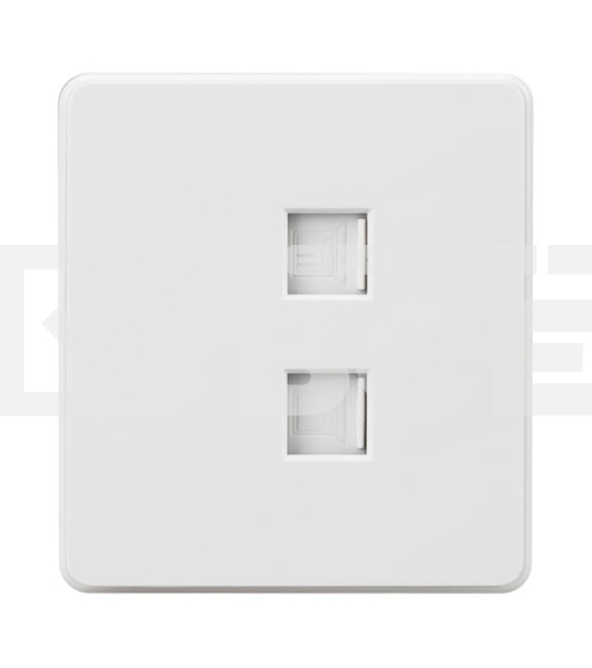 Розетка Kranz ROUND компьютерная двойная RJ45+RJ45 кат6 с/у перламутр