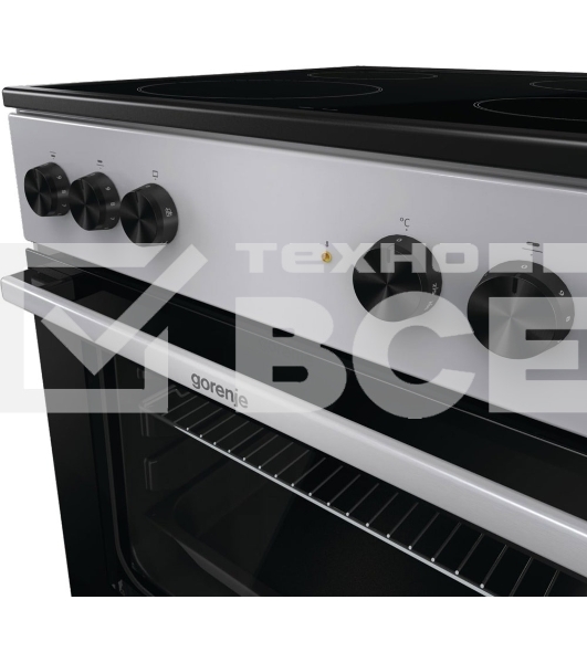 Плита электрическая Gorenje GEC6A11SG серый, конфорок 4 электрических, духовка 65 л, 60 см x 85 см x 60 см