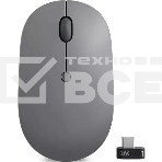 Мышь беспроводная Lenovo Go серый, 2400 dpi, радиоканал, USB-C, кнопки - 3, фото2