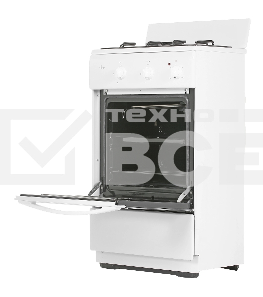 Плита комбинированная Flama CK 2202 W белый, конфорок 2 шт, духовка 30 л, 50 см x 85 см x 38 см