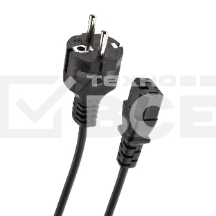 Кабель компьютер-розетка 220V EURO VDE 3G*1.0mm2 медь TELECOM TE021-CU 1,8м