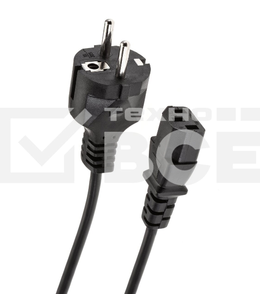 Кабель компьютер-розетка 220V EURO VDE 3G*1.0mm2 медь TELECOM TE021-CU 1,8м