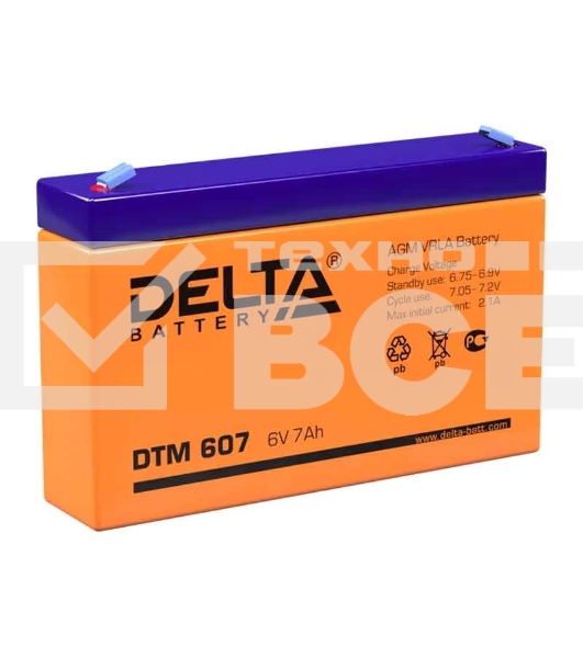 Батарея Delta DTM 607 (6V, 7Ah)