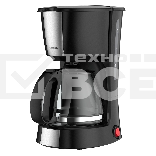 Кофеварка капельная Centek CT-1148 Steel/Black, исп. кофе - молотый, 0.6 л, 600 Вт.