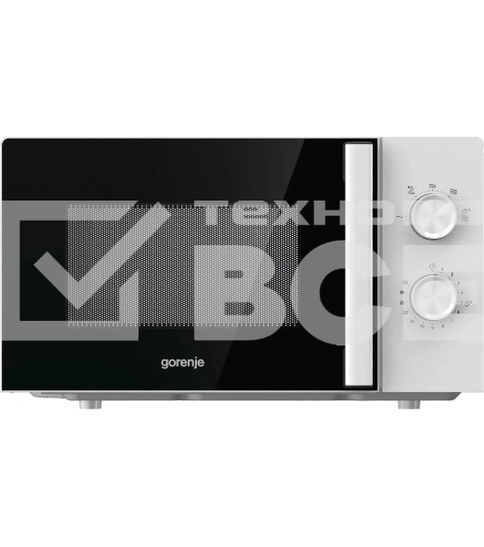 Микроволновая печь Gorenje MO20E1WH белый, 20 л, 800 Вт, переключатели - поворотный механизм