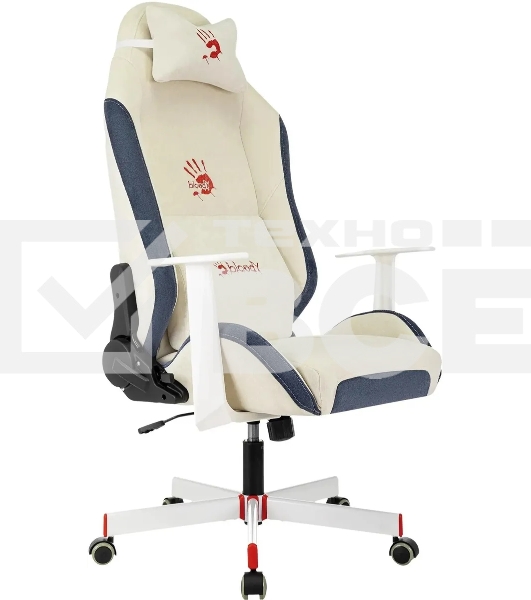 Кресло игровое A4Tech Bloody GC-830 белый, с подголов. крестов. пластик белый, пластик черный/белый
