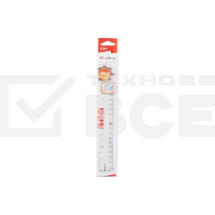Линейка Deli Pioneer EG00212 пластик дл.20см прозрачный градуировка УФ чернила европодвес