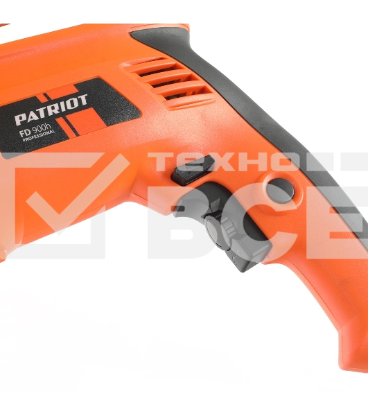 Дрель электрическая ударная PATRIOT FD 900h, 2 скорости, с ударом, мощность 1050Вт, макс.диаметр 16мм, глубиномер + дополнительная ручка