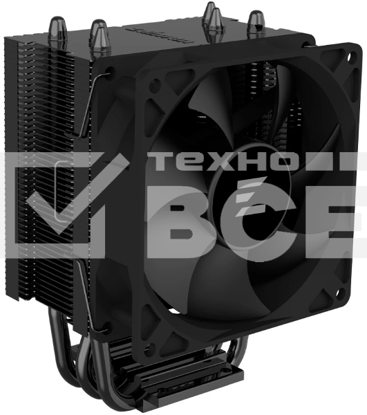 Кулер ZALMAN CNPS4X BLACK V2, 92мм FAN, 3 HEAT PIPES, 4-PIN PWM, 800-2000 RPM, 29DBA, HYDRO BEARING, LGA1851/1700, AM5/AM4, screw type installation