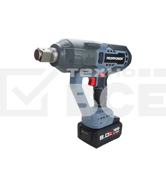 Аккумуляторный бесщеточный ударный гайковерт ProfiPower T-2500N (18В,Li-ion-1шт, 8.0А·ч, 2500Нм, З/У, в кейсе)
