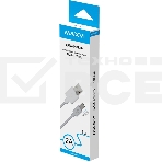 Кабель Maxvi MC-01L white USB-A - microUSB, 2A ток макс. нагрузки 2А, макс. напряжение 5V; стандарт USB 2.0; длина разъема microUSB 8,9 мм, длина кабеля 1м, материал PVC, белый, фото2