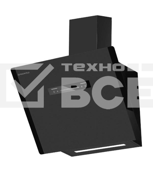 Вытяжка наклонная Maunfeld Falcon 60 Glass черная, 59.5 см, 1150 куб. м/ч, 54 дБ