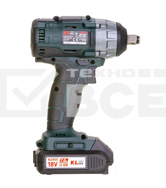 Профессиональный бесщеточный гайковерт аккумуляторный KLPRO KLSS18B-20 (18В, Li-ion-2шт, 2.0А·ч, 250Нм, 2 скорости, подсветка,З/У,в кейсе)