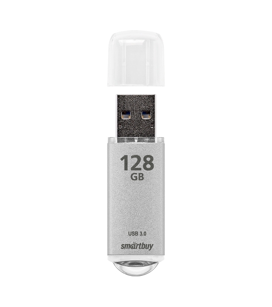Флешка USB Smartbuy V-Cut Silver (SB128 GbVC-S3), 128Gb, USB 3.0, R/W 75/30, серебристый