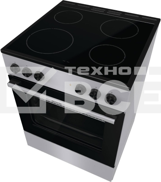 Плита электрическая Gorenje GEC6A11SG серый, конфорок 4 электрических, духовка 65 л, 60 см x 85 см x 60 см