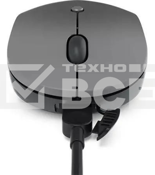 Мышь беспроводная Lenovo Go серый, 2400 dpi, радиоканал, USB-C, кнопки - 3