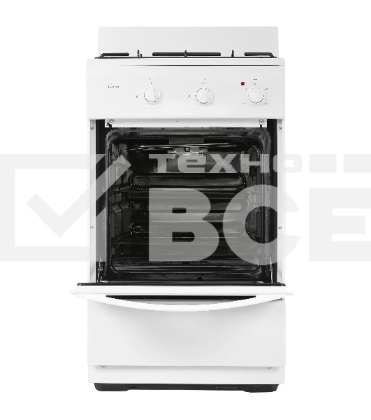 Плита комбинированная Flama CK 2202 W белый, конфорок 2 шт, духовка 30 л, 50 см x 85 см x 38 см