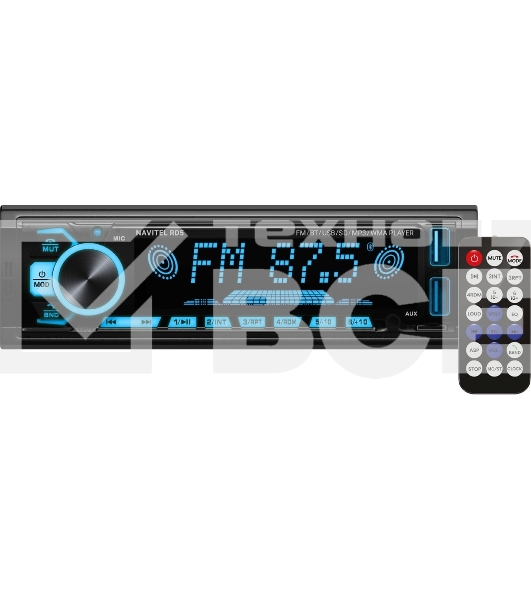 Автомагнитола Navitel RD5, 1 DIN, Bluetooth, USB Type-A, AUX, пульт ДУ
