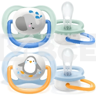 Соска-пустышка Philips Avent SCF080/05 Слон/Пингвин, 0-6 мес, 2 шт, для мальчиков