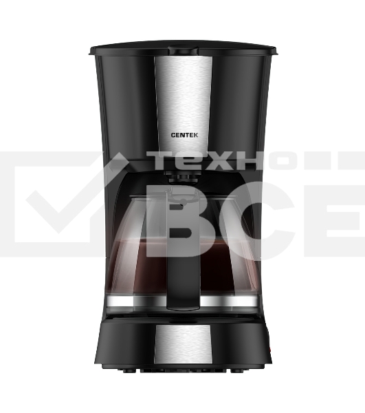 Кофеварка капельная Centek CT-1148 Steel/Black, исп. кофе - молотый, 0.6 л, 600 Вт.