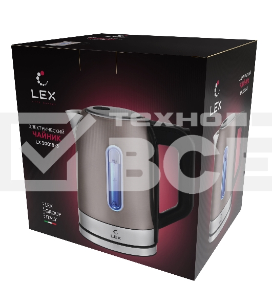 Чайник электрический LEX LX 30018-3, кофейный