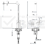 Кухонный смеситель GranFest Quarz GF-Z-5421, Г-образный, кран под фильтрованную воду, темно-серый, фото2