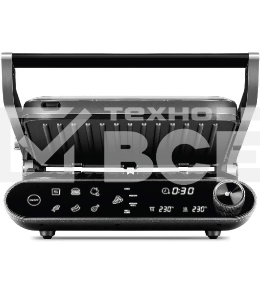 Гриль Redmond SteakMaster GM-303 cерый, 2200 Вт, дисплей, таймер, антипригарное покрытие