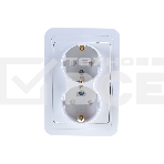Розетка 2-м CLASSICO защ. шторки с заземл. 2128x бел. ASD / IN HOME 4690612000985, фото3