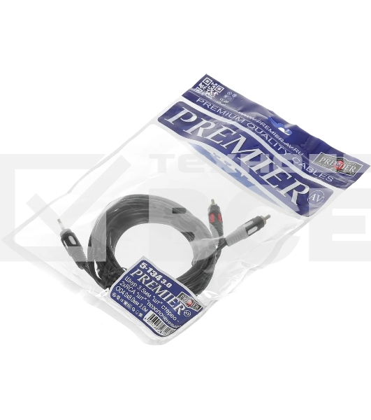 Кабель-переходник акустический Premier 5-134 Jack 3.5 (m)/2хRCA (m) 3м. позолоч.конт. черный