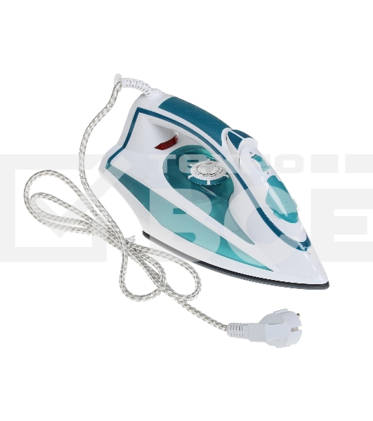 Утюг Delta LUX DL-352 бирюзовый (бирюзовый 2200 Вт, подошва с керамическим покрытием, сухое глажение, разбрызгивание воды, отпаривание, антинакипь, антикапля, паровой удар, самоочистка, вертикальное отпаривание, свет. индикатор,терморегулятор, мерный стак