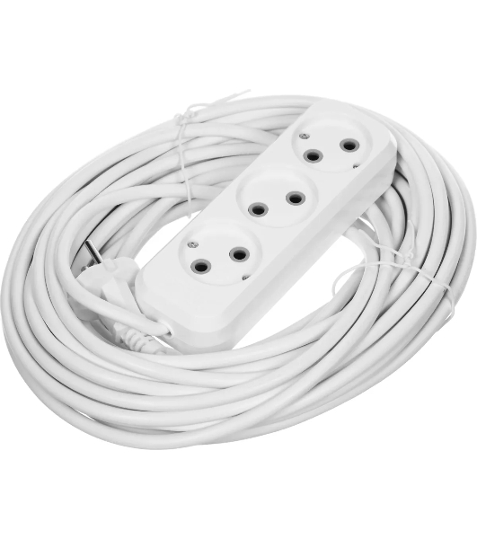 Удлинитель Defender (99275) B230 - 3 роз х 15 м, белый