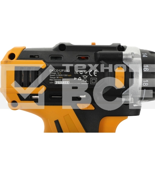 Дрель-шуруповерт аккумуляторная Deko DKCD12FU-Li SET3, 12В, 2АКБ, Кейс