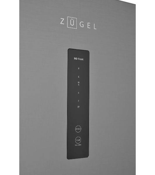 Холодильник Zugel ZRFD200X нержавеющая сталь трехкамерный 197/85л морозилка снизу, No Frost
