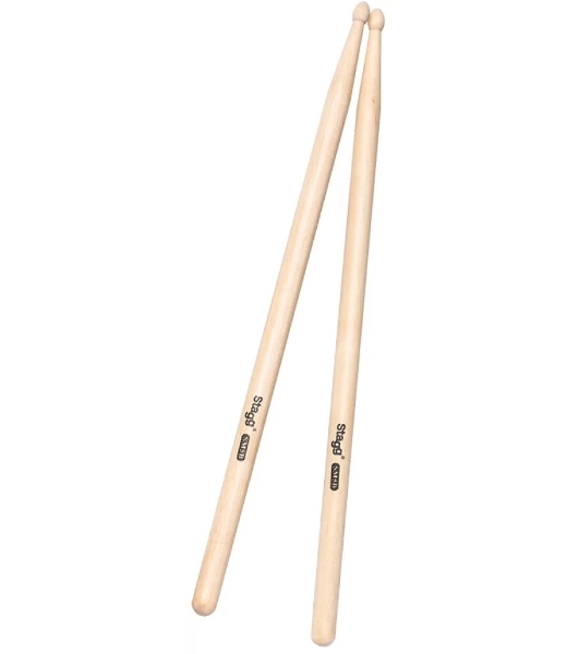 Барабанные палочки STAGG SM5B деревянные, размер 5B, материал клен, 2 шт., подобранная пара по весу, цвету и звучанию, размеры (в упаковке) 410х20х20 мм, вес (в упаковке) 0,1 кг