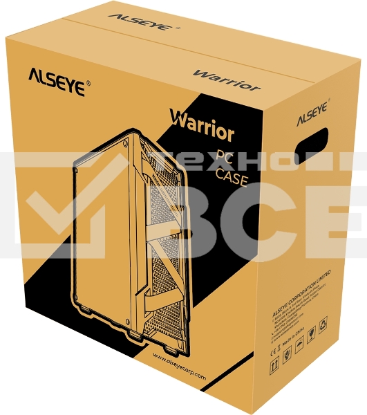 Корпус ALSEYE Warrior-B Mini-ITX/Micro ATX/ATX, USB2.0*2+HD Audio+USB3.0*1, 