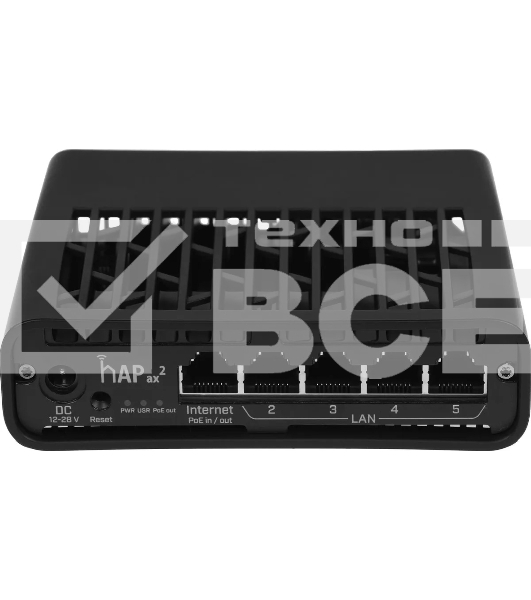 Маршрутизатор mikroTik hAP ax2 C52iG-5HaxD2HaxD-TC WIFI6, 2.4+5Ghz, 5RJ45 1Gbit, 1 POE