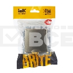 Розетка 1-местная BRITE IEK РСбш10-3-БрШ (BR-R16-16-K37) с заземлением, с защитными шторками и крышкой, 16А, IP20, шампань, фото3