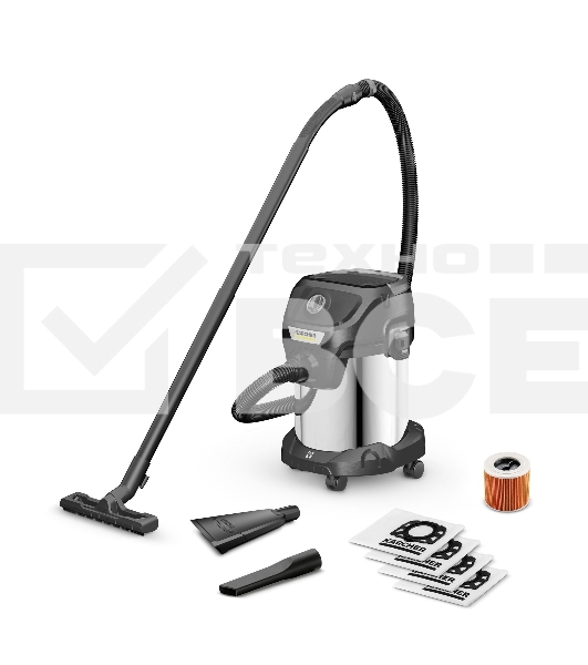 Строительный пылесос Karcher KWD 3 S V-17/4/20 Anniversary Edition черный, 1000 Вт, уборка сухая/сбор воды, пылесборник мешок/контейнер, 17 л