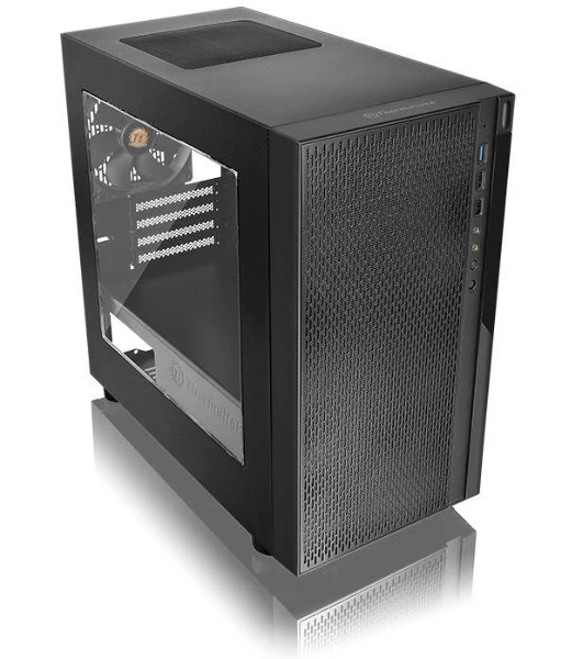 Компьютерный корпус Thermaltake Versa H18 Window черный без БП mATX 2xUSB 2.0 1xUSB 3.0 audio bott PSU