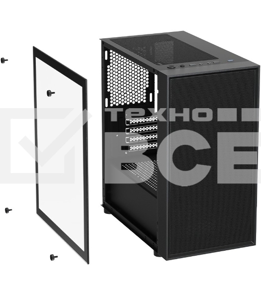 Компьютерный корпус XASTRA A305M 3FRGb Black mATX/Mesh/ tempered glass / 2x140мм + 1x120мм FRGb fans/ A305M-2FC14F-1FC12F