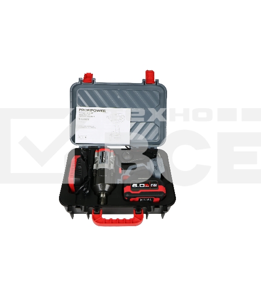 Аккумуляторный бесщеточный ударный гайковерт ProfiPower T-1200N (18В,Li-ion-1шт, 6.0А·ч, 1200Нм, переходник 3/4