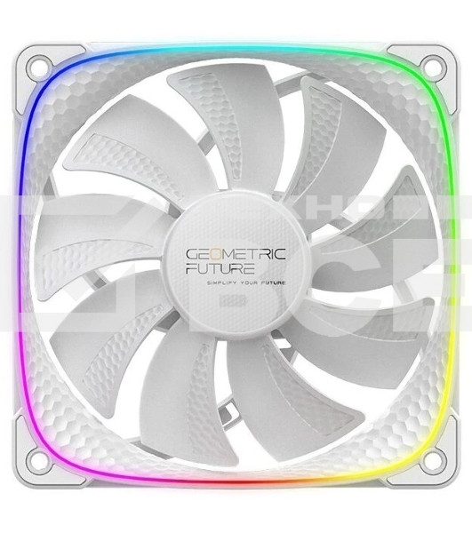 Вентилятор корпусный Case Cooler Geometric Future Squama 2503RW-12 Reverse (120x120x25мм, 4-pin PWM, ARGb, 57.67CFM, 29.87dBA, 1500RPM, белый)