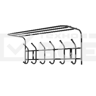 Вешалка с полкой Ника-Премиум ВП6М/Ч черная, 6 крючков