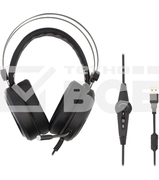 Наушники с микрофоном Oklick/Оклик HS-L810G ANONYMOUS черный 2.2м мониторные оголовье