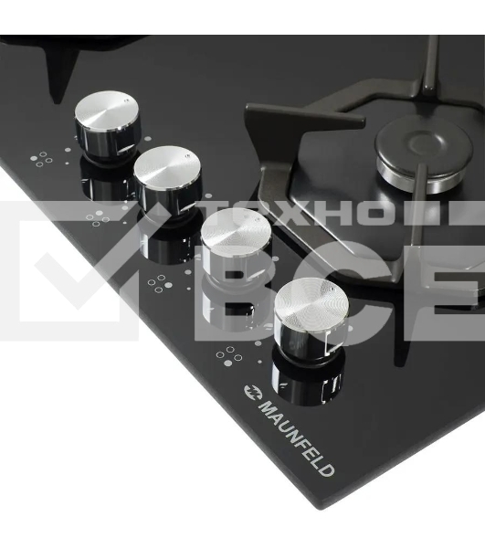 Газовая варочная панель Maunfeld EGHG.64.2CB/G, 4 конфорки, закаленное стекло, черный